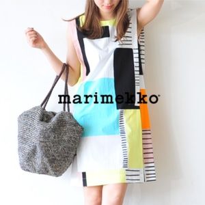Marimekko color block cool modern summer dress Sz